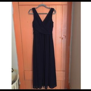 Surplice Empire Floor Length Bridesmaid Dress